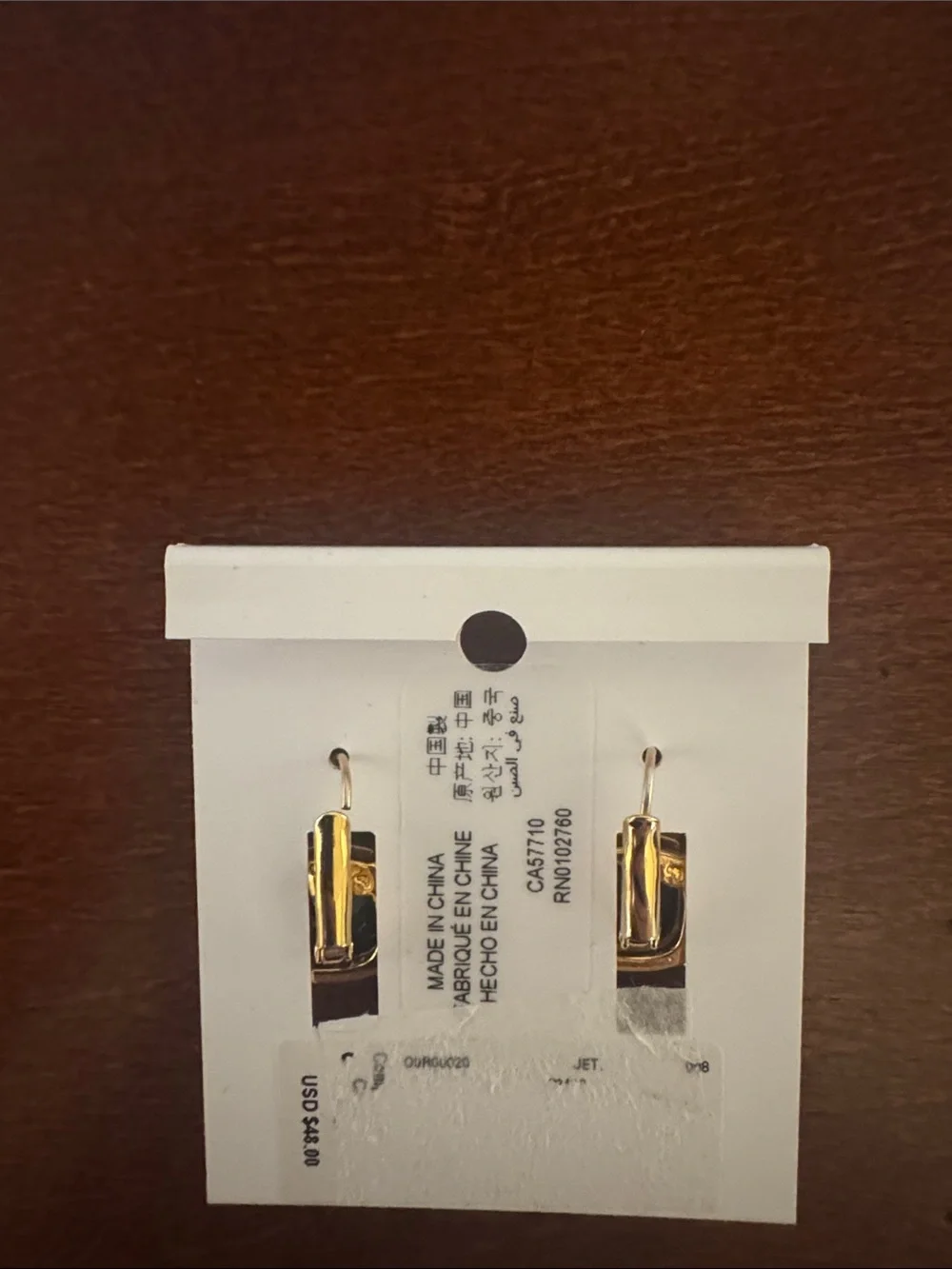 kate spade Black Stone Gold-Tone Hook Earrings. Brand new.